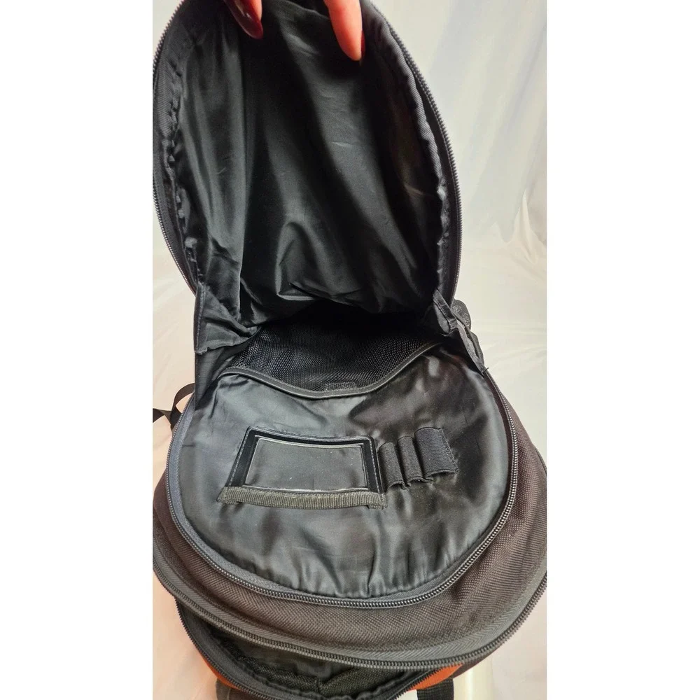 Targus Laptop Backpack Orange Black Ripstop Bungee Cord Tech School Bag 18in